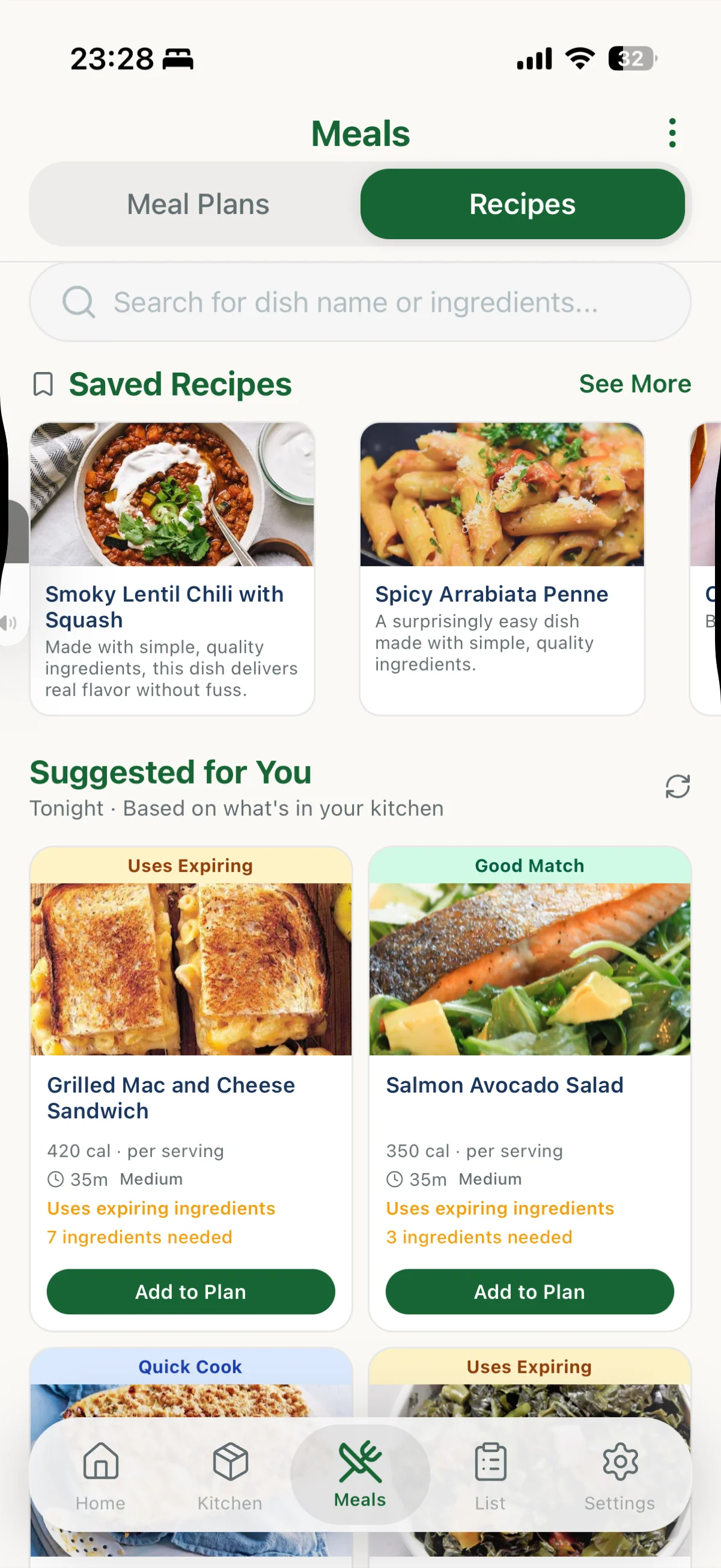 Recipes ranked by how many ingredients are already in your kitchen